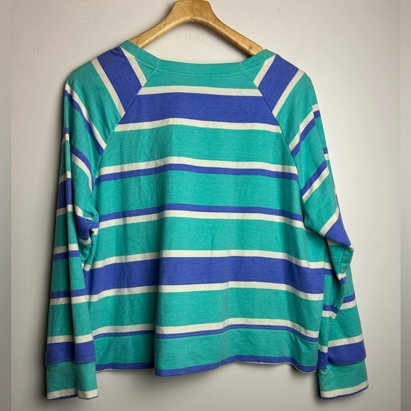 Wildfox Sweater Women’s Size XL Striped Multicolor Blue Retro Classic Old Money - Picture 2 of 9